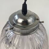 Old holophane glass pendant light 25.5 cm vintage
