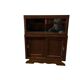 Armoire vitrine en bois vintage avec accent art déco