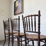 Série 4 chaises bistrot cannage Fischel n019