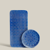 Set de 4 assiettes et 1 plat majorelle
