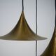Fog & Morup, Midcentury Brass Pendant with Five Pendant Drops. Danmark 1960