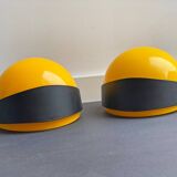 2 Space Age Visir V176 wall lamps designed by Lennart Centervall, 1970s vintage helmet lights