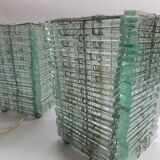 Pair of 80s glass slat lamps