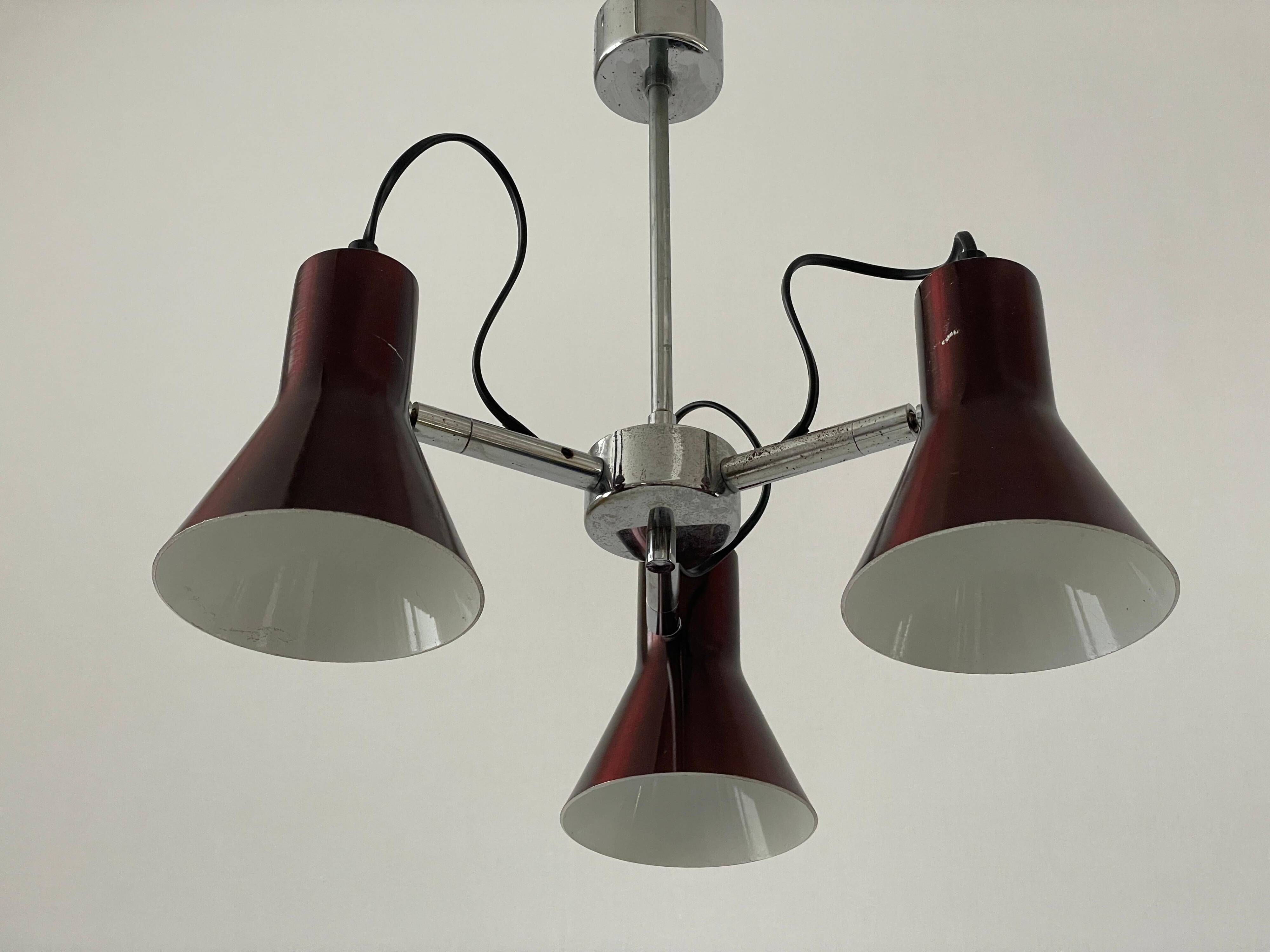 A Space Bordeaux ceiling light with 3 arms, 1970s, Germany