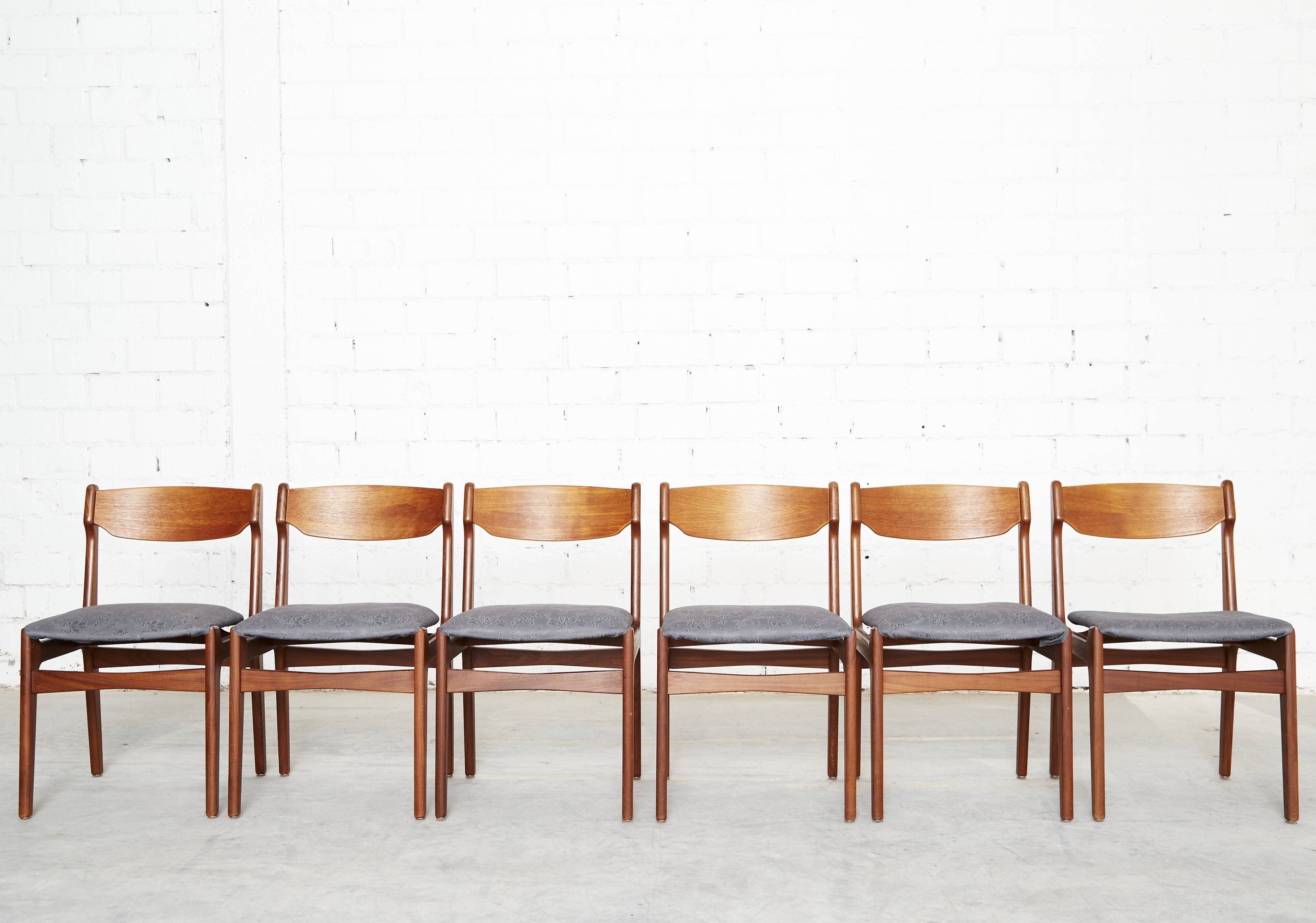 Set of 6 Teak Dining chairs by Erik Buch for  Anderstrup Møbelfabrik