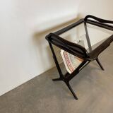 Mahogany side table & magazine holder from 1950'