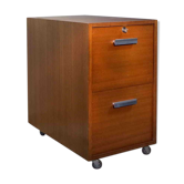 Vintage binder furniture 70's 2 drawers mahogany-alu roulette key