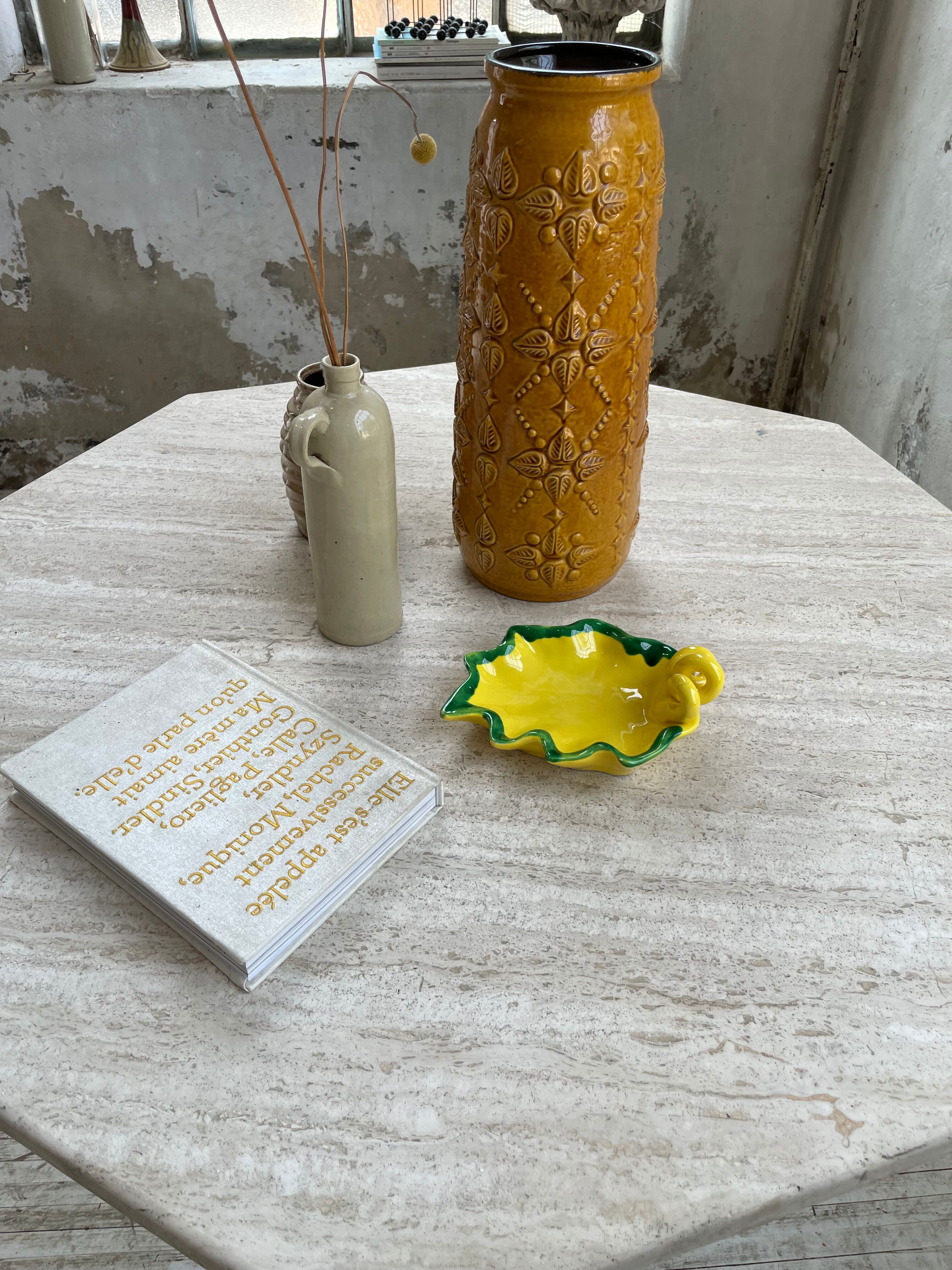 Ceramic yellow vallauris dish