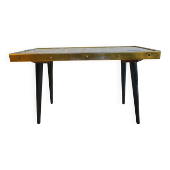 Mid century small ceramic tiled wine or coffee table with splayed legs, 1950s-60s