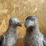 Pair of faience ridge pigeons, dating from 1835