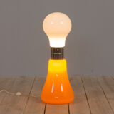 Lampadaire Brillo par Carlo Nason pour Mazzega en verre de Murano blanc et orange
