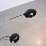 Vintage black & chrome arc table lamp from meblo, 80s