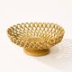 Basket, vintage ceramic fruit bowl with woven openwork on a stand, Maison Pichon style.