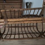 Vintage rattan magazine rack