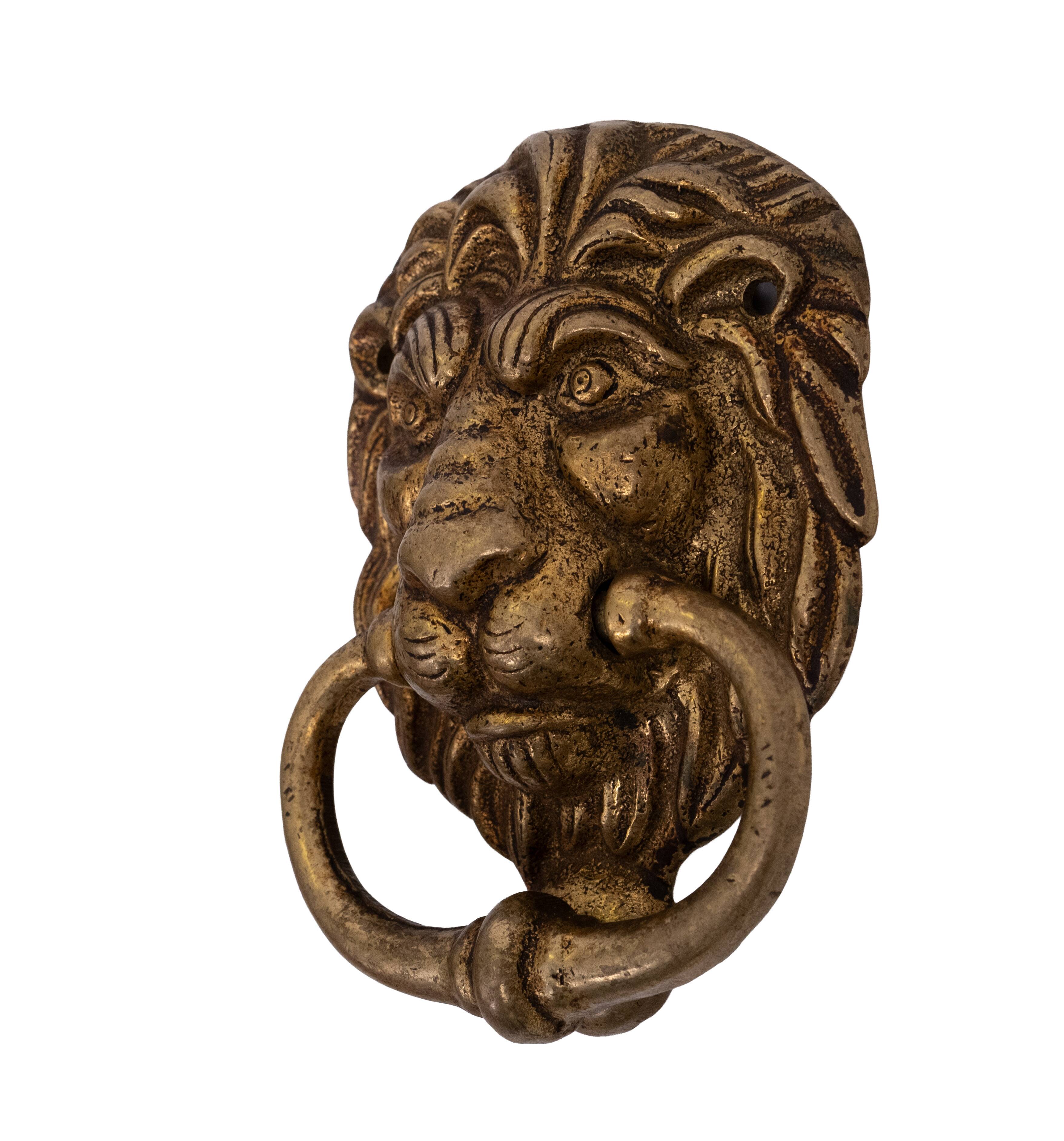 Dutch Bronze Lions Head Door Knocker