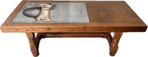 Table basse Céramique de Pierre St Paul, Sant Vicens (Pierre de lave)