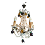 Golden bronze chandelier with fruit pendants