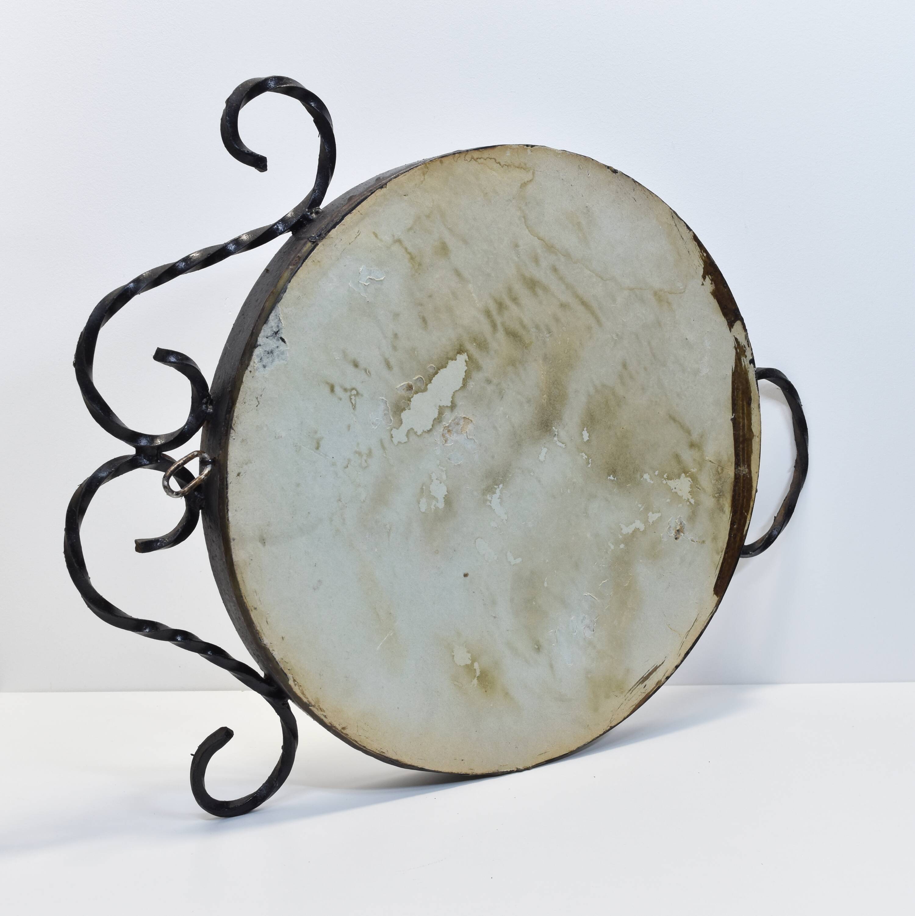 Artisanal vintage wrought iron mirror