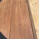 Round extendable banquet table stripped in solid mahogany with 4 extensions, 19th century.