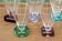 Lot de 5 verres à vin design, pieds colorés