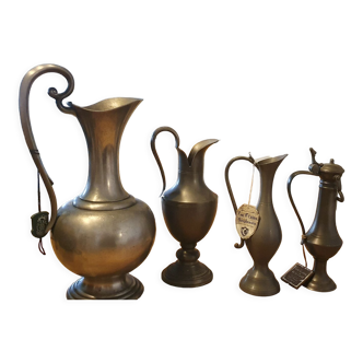 Set of pewter pitchers