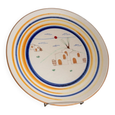 Vintage hand-painted ceramic wall plate - Italy 1980s - studio pottery, Mid Century Deco - collectible plate in country house style, fruit bowl