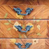 Bedside in Louis XV style marquetry