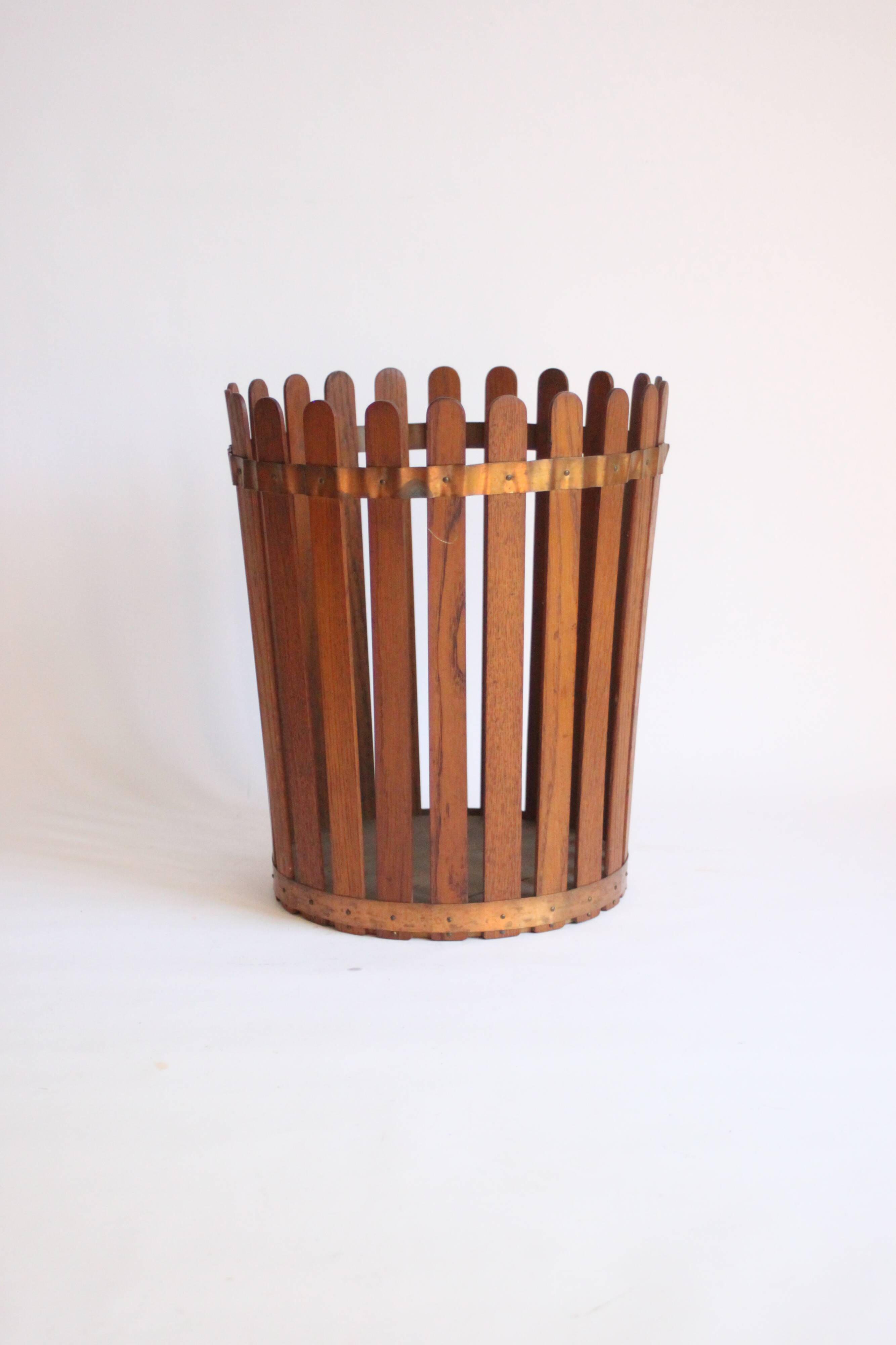 Mid century modern wooden paper bin, 1950s