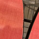 4 red Formica chairs with Eiffel legs 1950