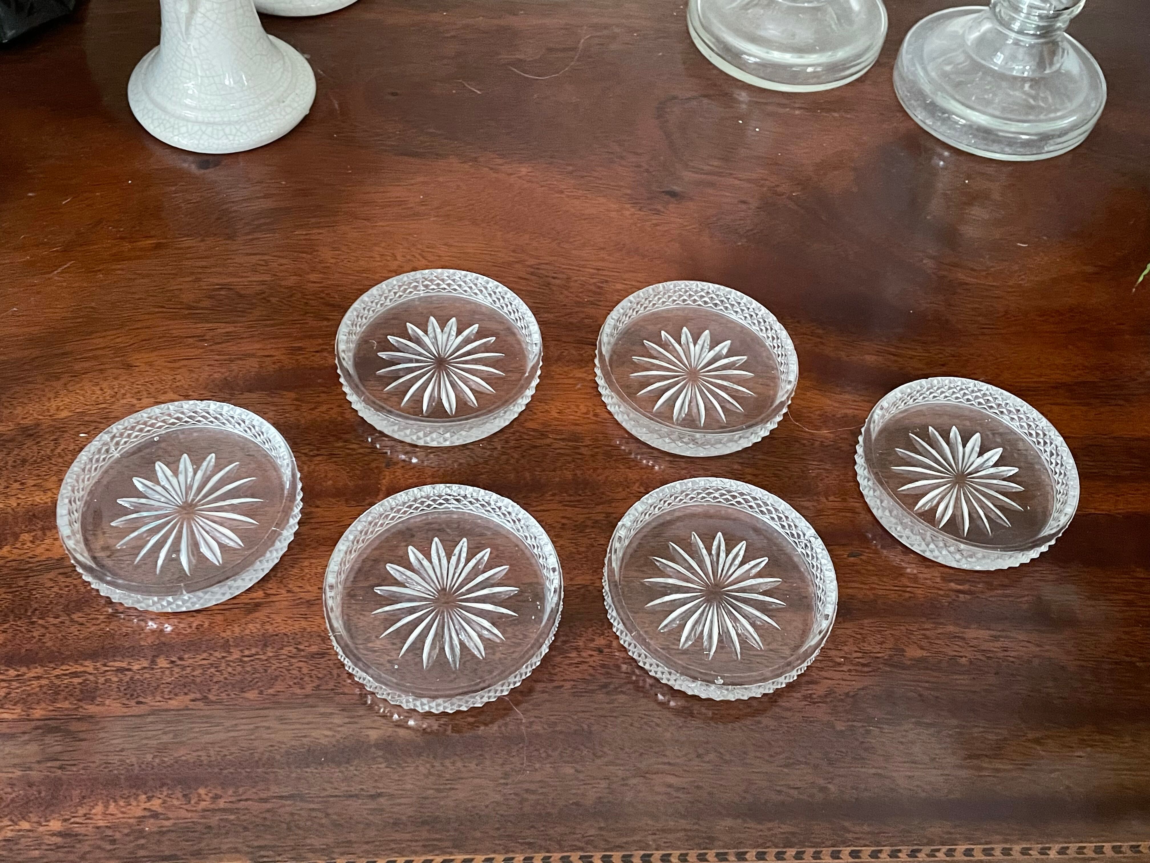 Vintage crystal coasters