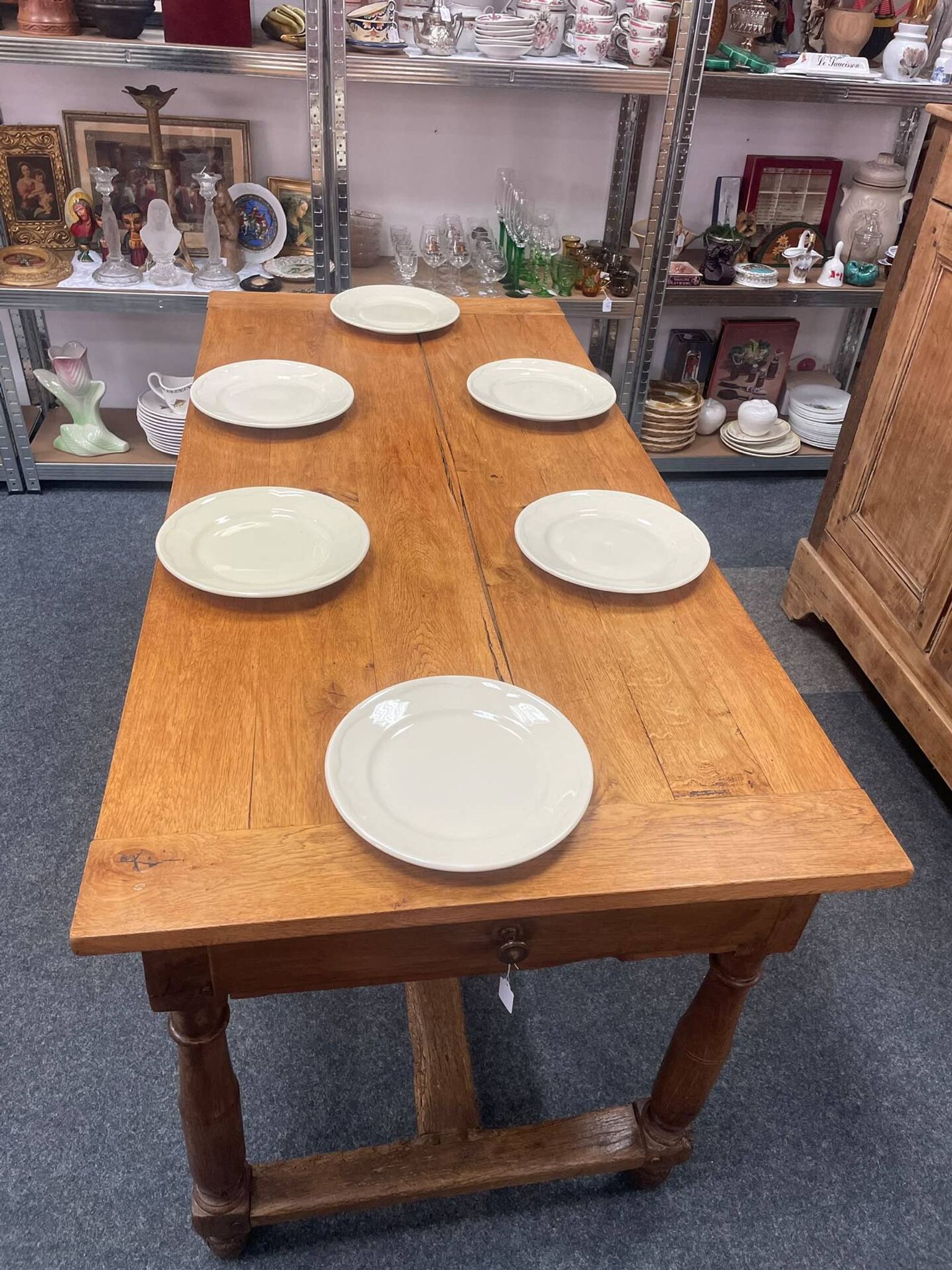 Old Louis XIII farmhouse table in solid oak – Console / Island of