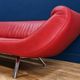 Vintage red leather Leolux Arabella design sofa used