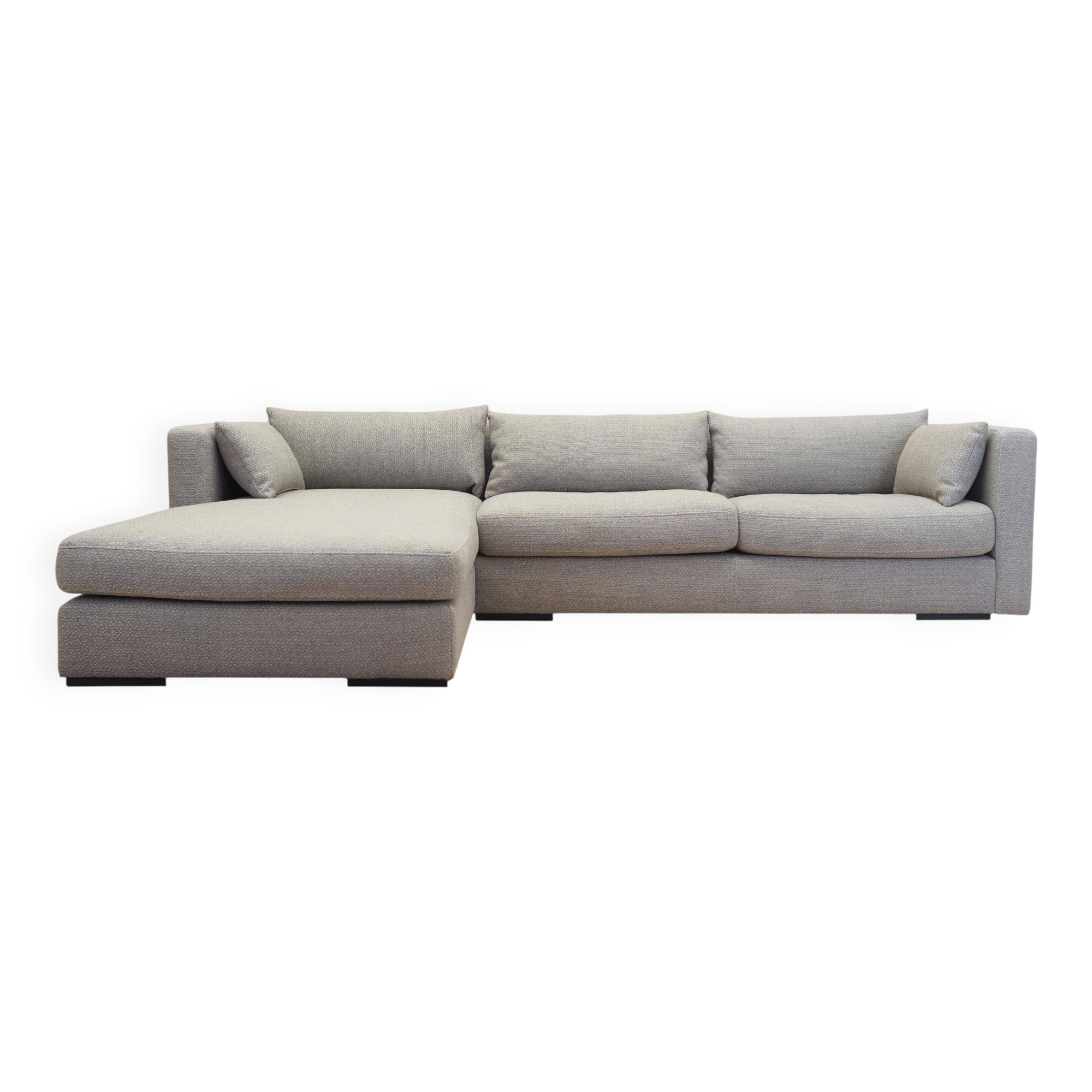 Canapé d'angle gris, design scandinave, années 2000