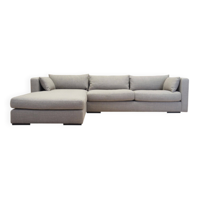 Canapé d'angle gris, design scandinave, années 2000