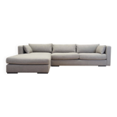 Canapé d'angle gris, design scandinave, années 2000