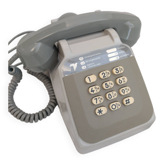 Téléphone vintage socotel gris clavier ptt collection