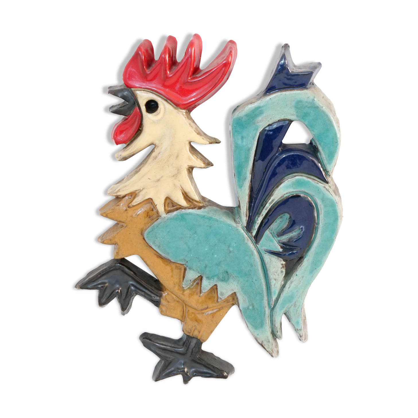 Ceramic rooster wall decoration