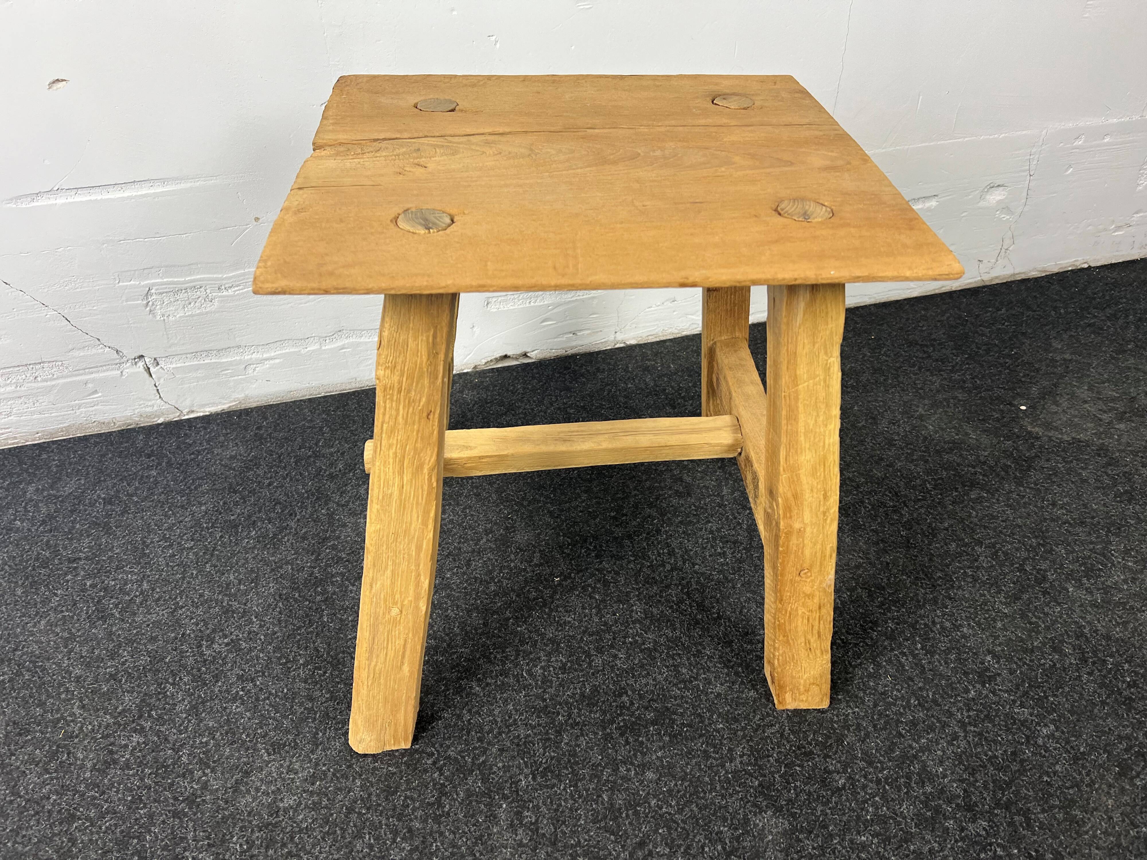 Square wooden stool