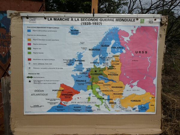 Carte scolaire vintage MDI Europe - Seconde Guerre