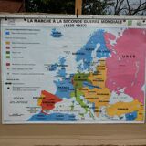 Vintage school map MDI Europe - Second War