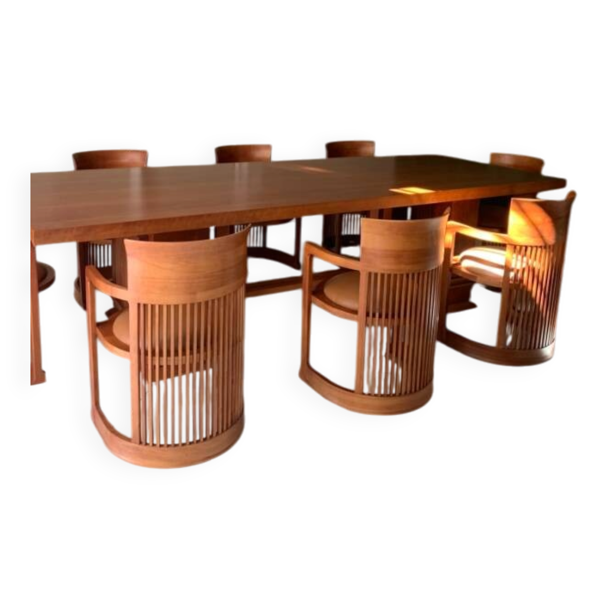 Lot de une table  et 6 fauteuils inspiration Frank Lloyd wright