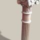 Paire de colonnes corinthiennes H83cm en bois sculpté XIXe.