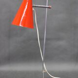 Lampe de table en chrome rouge Josef Hurka, Tchécoslovaquie années 1970