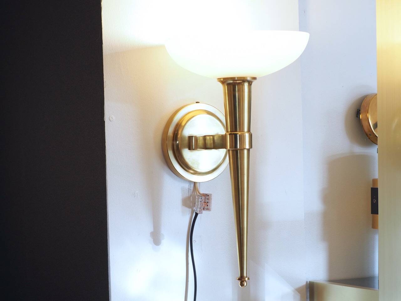 Pair of torch wall lights n°1071 JEAN PERZEL