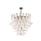 Murano glass chandelier in white and translucent glass