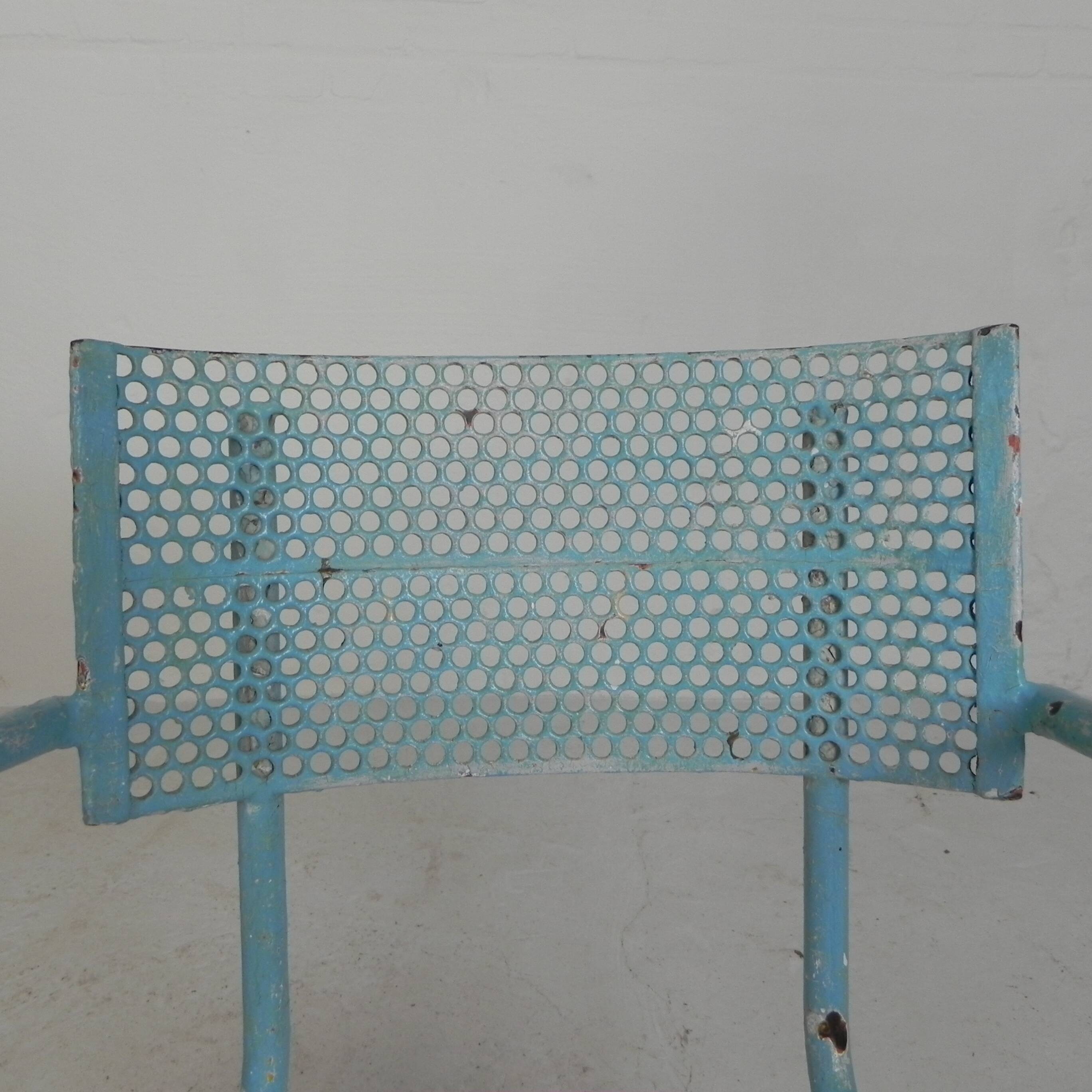 Lot de 2 chaises de jardin industrielles en acier avec accoudoirs, années 1950