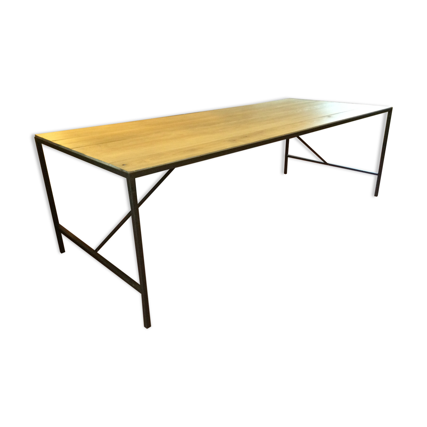 Wood and iron dining table