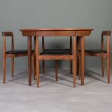 Iconic Dining Set by Hans Olsen – Teak Round Table and 4 Chairs, Denmark, 1960s