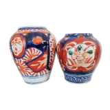 Set of two miniature vases imari japan meiji