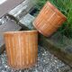 Pair of braided bamboo pot cover / vintage 60s-70s